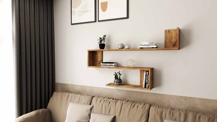 Hanah Home Wal10-A Estantería de Pared Pino Atlántico